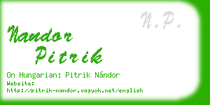 nandor pitrik business card